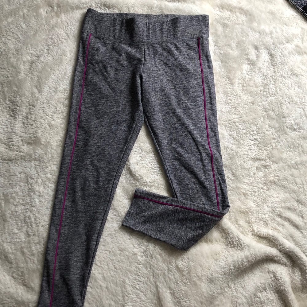VS PINK Leggings Gray w/ Pink stripe